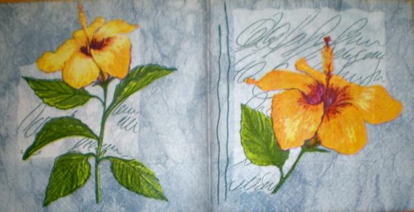015 Lilies - 3-ply (blue/orange)